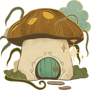 Mushroom House Vintage Faecore Elements, Fashion & Creatures